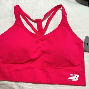 New Balance Women's Racerback Hot Pink Sports Bra NWT